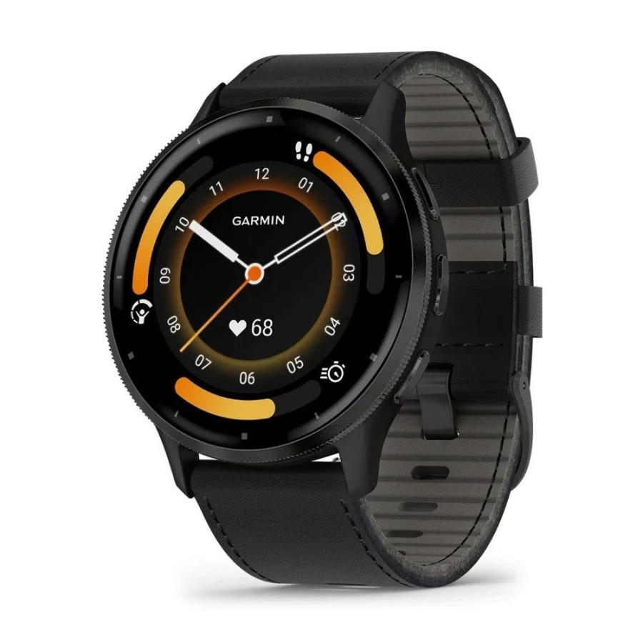 Orologi GARMIN | Garmin Venu® 3 Black & Slate Con Cinturino In Pelle 45 Mm Ref. 010-02784-52