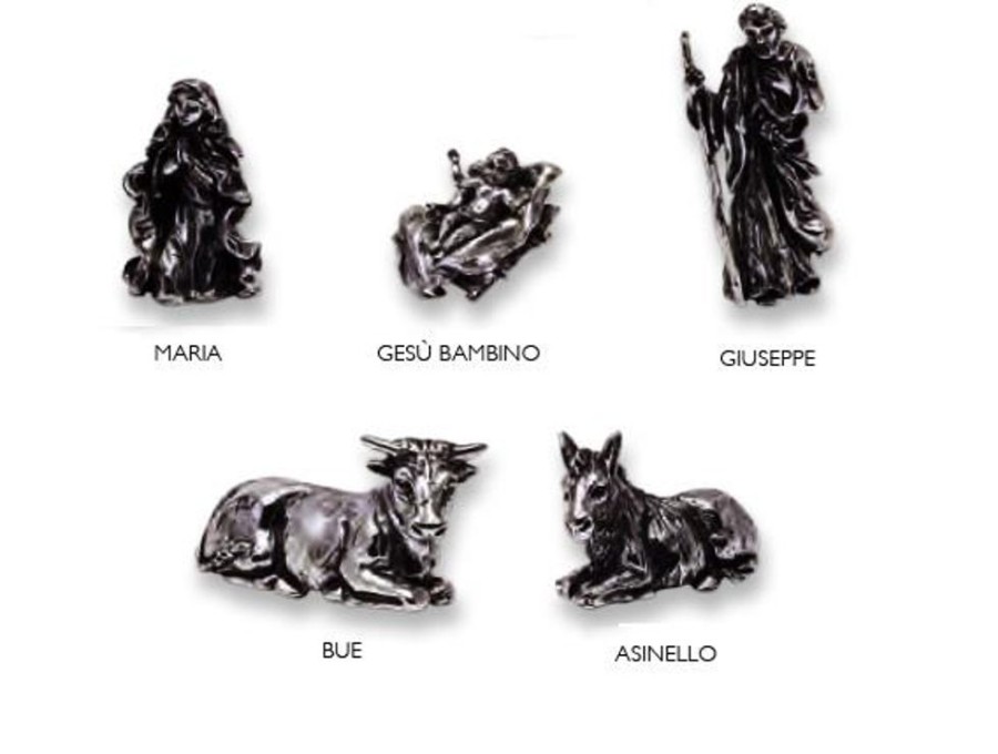 Accessori GIOVANNI RASPINI | Presepe Raspini In Bronzo - 5 Pz Ref. B315F