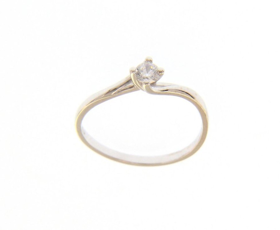 Gioielleria BARTOCCINI G | Anello Solitario In Oro Bianco E Zircone Mis. 15 Ref. 220972-15