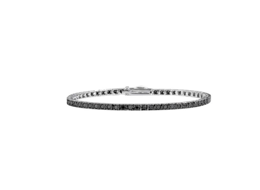 Gioielleria RECARLO | Bracciale Recarlo - Tennis Diamanti Neri Ref. T39Se884/Dk-19