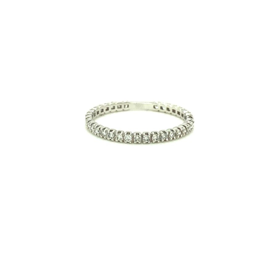 Gioielleria FIDELA | Veretta A Giro Con Diamanti In Oro Bianco 18 Kt Mis. 12 - Ref. Iu412