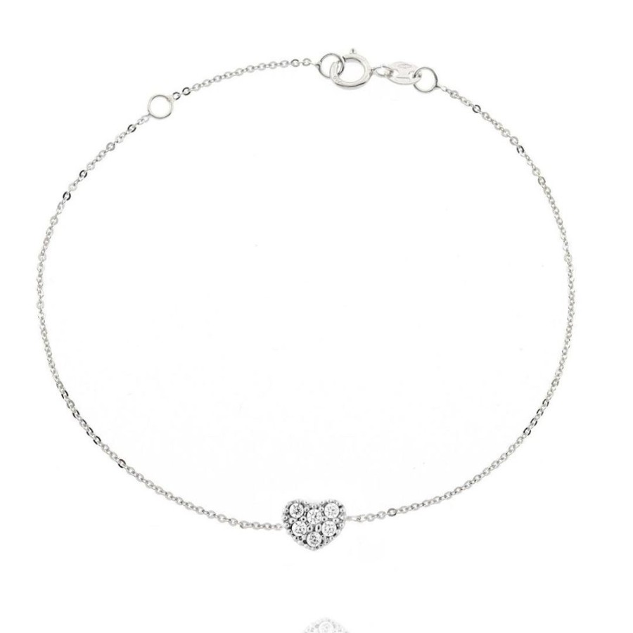 Gioielleria FACCO | Bracciale In Oro Bianco Con Cuore Ref. 753833