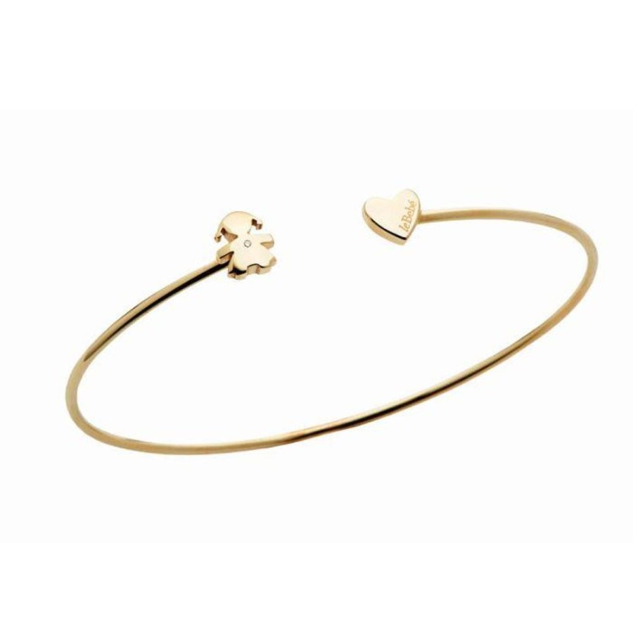 Gioielleria LEBEBÉ | Bracciale Le Bebe In Oro Giallo E Diamante Bimba E Cuore Ref. Lbb721