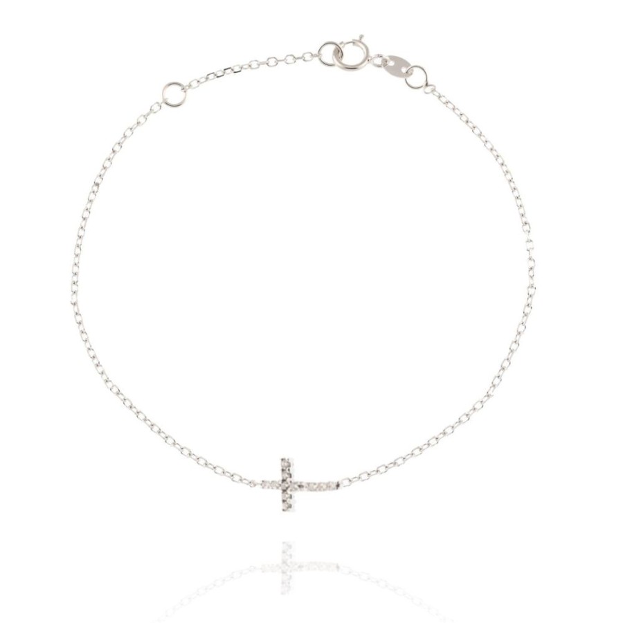 Gioielleria FACCO | Bracciale In Oro Bianco Con Croce Ref. 765371