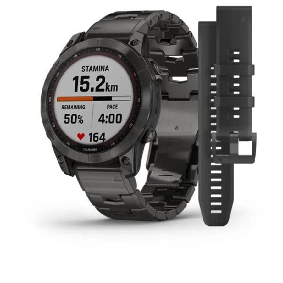 Orologi GARMIN | Orologio Garmin Fenix 7 – Sapphire Solar Edition Titanium Carbon Grey Dlc Ref. 010-02540-39