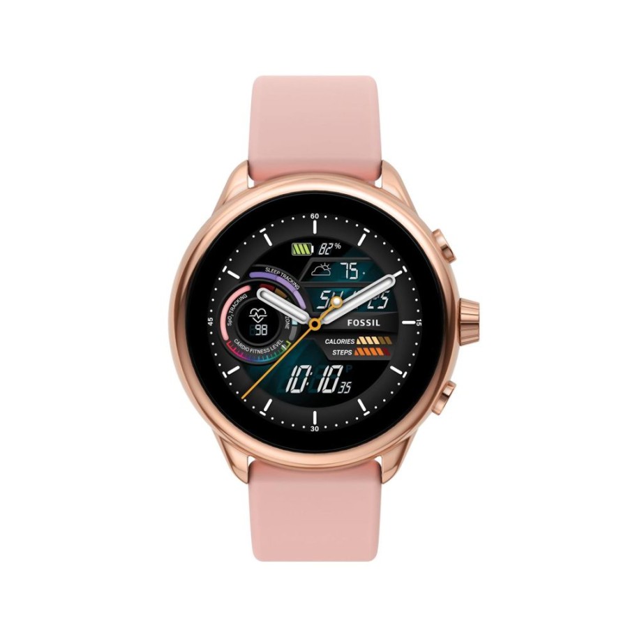 Orologi FOSSIL | Smartwatch Fossil Gen 6 Wellness Edition Con Cinturino In Silicone Rosa Cipria Ref. Ftw4071