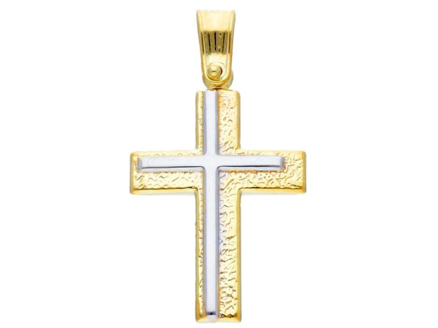 Gioielleria BARTOCCINI G | Croce In Oro Giallo E Bianco Ref. 242734